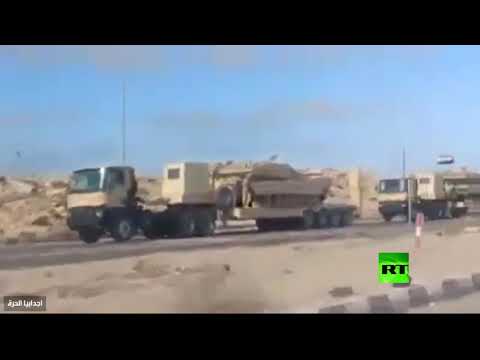 شاهد انتشار فيديو لتحرك دبابات مصرية نحو ليبيا